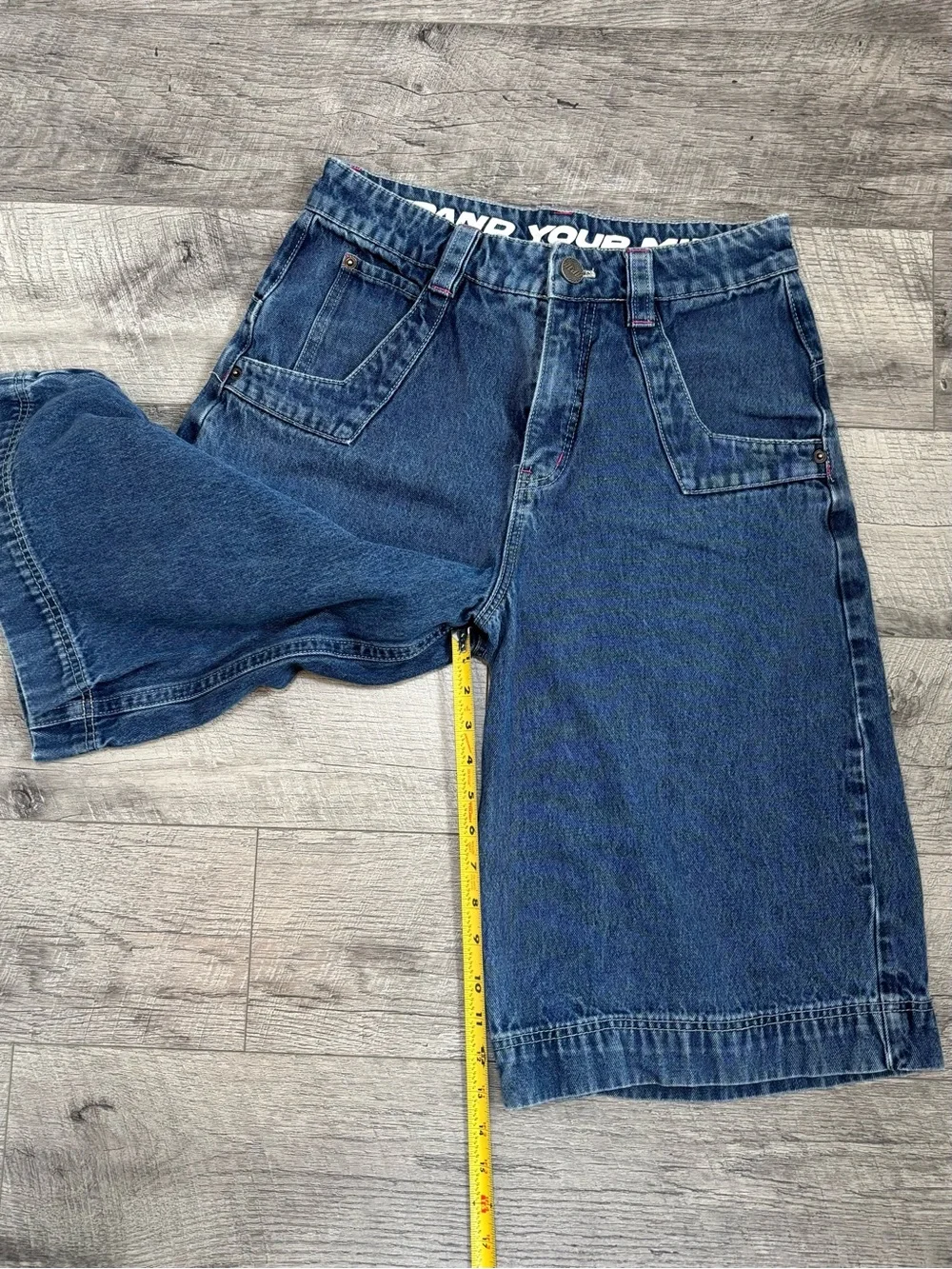 2b Analog Baggy Denim Jorts Shorts Size 2 / S Embroidered Stars Cyber Y2K Rave